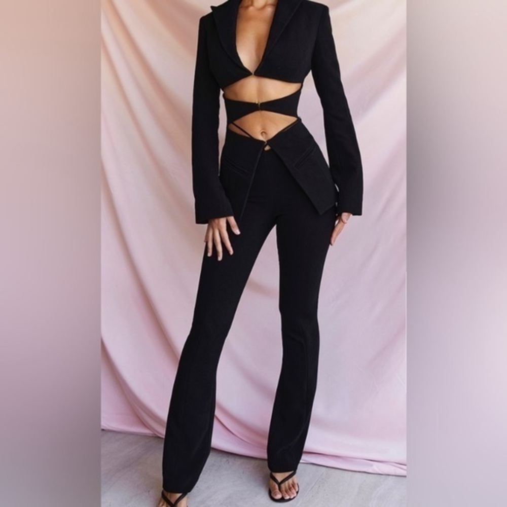 House of CB Black Cutout Tailored Jumpsuit Pants